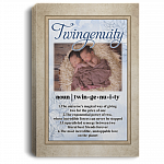 Custom Photo Twingenuity Gifts for Mom Expecting Twins Wrapped Framed Canvas - Unframed Poster, White, 0.75'' Framed Canvas