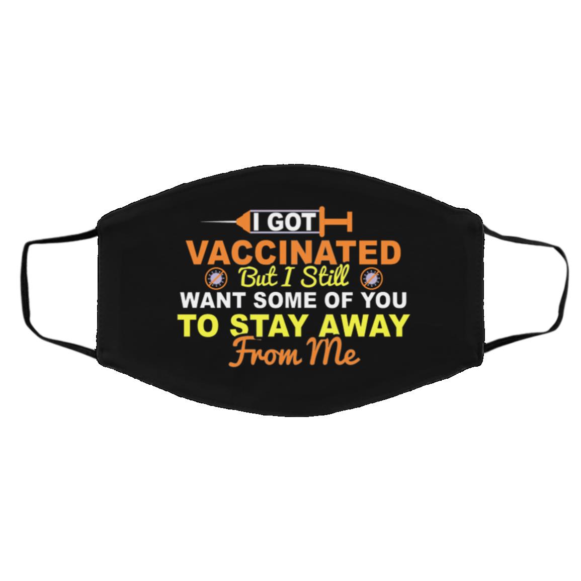 Got Vaccinated mask, Black, Cloth Face Cover – Medium/Large