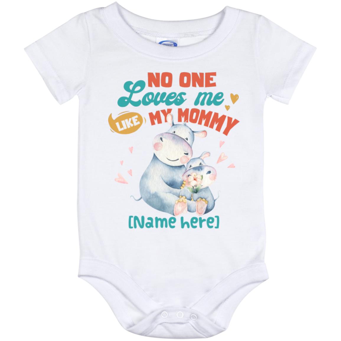 Personalized Hippo, White, Baby Onesie - 12 Month