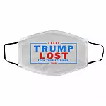 Trump Mask, White, Cloth Face Cover – Medium/Large