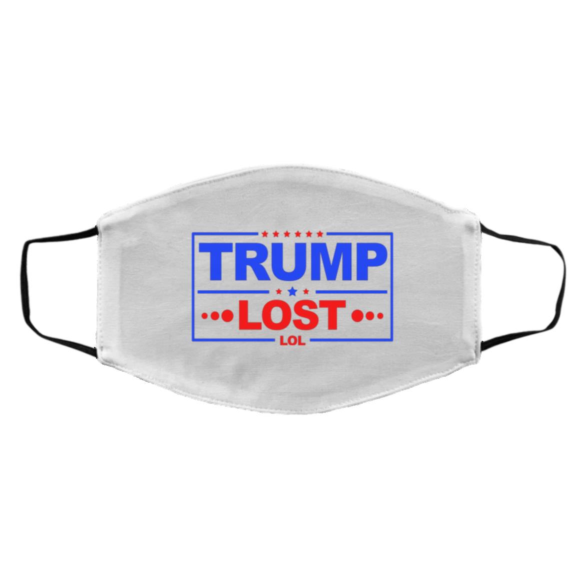 Trump Lol Mask, White, Cloth Face Cover – Medium/Large