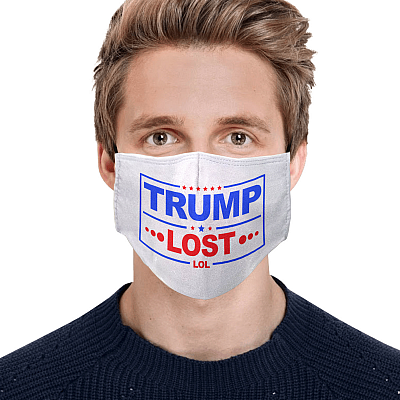 Alternative view of Trump Lost Lol - Funny 2020 Election - Biden Inauguration Washable Reusable Custom Printed Cloth Face Mask Cover