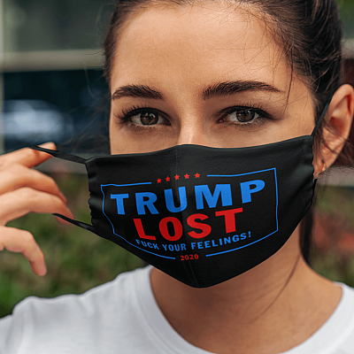 Alternative view of Trump Lost Fck Your Feelings 2020 Election - Biden Inauguration Washable Custom Printed Cloth Face Mask Cover
