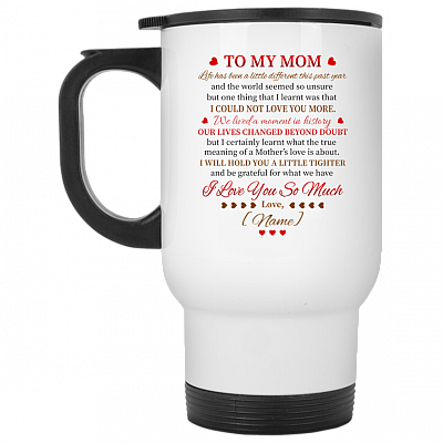 14 oz. White Travel Mug