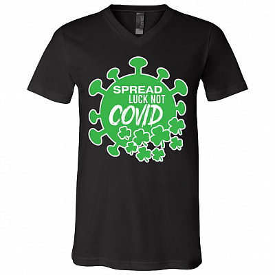 Spread Luck shirt, Black, V-Neck T-Shirt