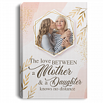 Personalized Photo The Love Between a Mom And A Daughter Framed Canvas Prints-Poster-Decor Wall Art, White, 0.75'' Framed Canvas