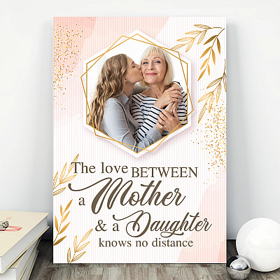 Alternative view of Personalized Photo The Love Between a Mom And A Daughter Framed Canvas Prints-Poster-Decor Wall Art