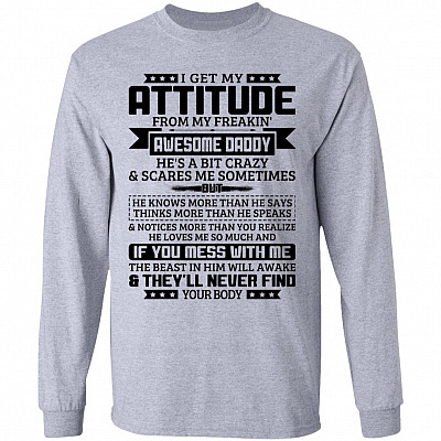 Attitude Hoodie, Sport Grey, Long Sleeve