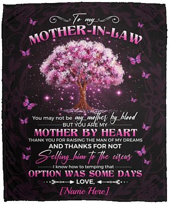 Personalized To My Mother In Law, White, Cozy Plush Fleece Blanket - 50x60