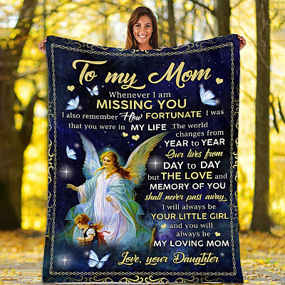Alternative view of To My Mom Whenever I Am Missing You I Also Remember How Fortunate I Was Fleece Blanket - Mink Sherpa Blanket