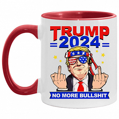trump mug, White/Red, 11 oz. Accent Mug