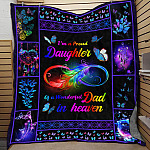 I'm A Proud Daughter Of A Wonderful Dad In Heaven Memorial Fleece Blanket - Mink Blanket - Woven Blanket