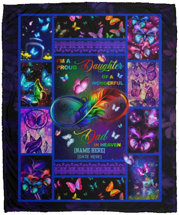 I'm A Proud Daughter Of Blanket, White, Cozy Plush Fleece Blanket - 50x60 I'm A Proud Daughter Of Blanket, White, Cozy Plush Fleece Blanket - 50x60