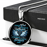 I Believe In God I Believe In Angels And I Believe In The Power Of Prayers Circle Pendant Necklace - Circle Luxury Necklace (Silver)