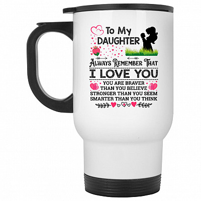 14 oz. White Travel Mug