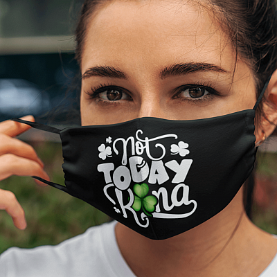 Alternative view of Not Today Rona - St Patrics Day Gift Mug Funny Shamrock Irish Green Reusable Printed Cloth Face Mask Cover