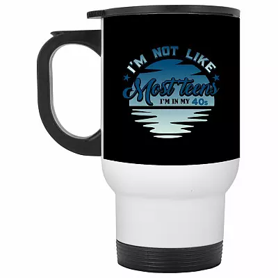 14 oz. White Travel Mug