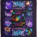 I'm A Proud Daughter Of A Wonderful Blanket, White, Cozy Plush Fleece Blanket - 50x60
