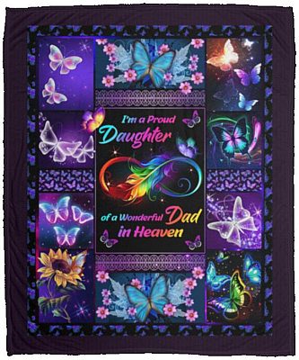 I'm A Proud Daughter Of A Wonderful Blanket, White, Cozy Plush Fleece Blanket - 50x60