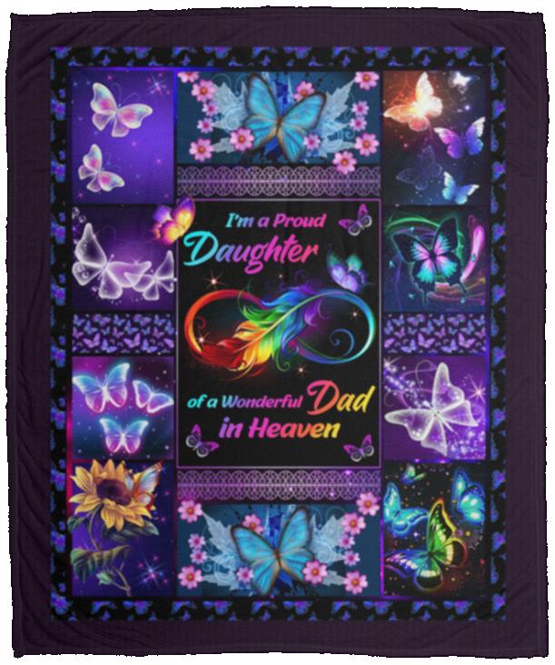 I'm A Proud Daughter Of A Wonderful Blanket, White, Cozy Plush Fleece Blanket - 50x60