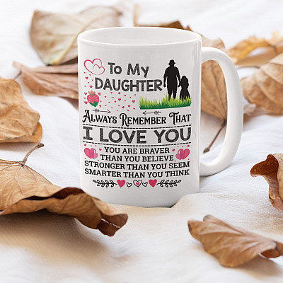 Alternative view of Silhouette Dad Daughter To My Daughter Always Remember that I Love You Coffee Mug - Beer Stein - Water Bottle