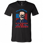 biden shirt, Black, V-Neck T-Shirt