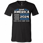 Save America 2024, Black, V-Neck T-Shirt Save America 2024, Black, V-Neck T-Shirt