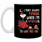 Flamingo I Don't Always Drink Mug, Black, 11 oz. White Mug