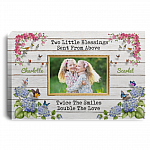 Custom Photo Two Little Blessings Sent from Above Framed Canvas - Unframed Poster - Home Wall Art, White, 0.75'' Framed Canvas