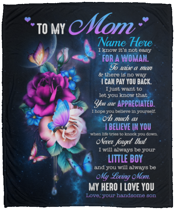 Son Blanket-Son Gifts from Mom Blanket-Butterfly Blanket Custom Fleece Blanket Son Blanket-Son Gifts from Mom Blanket-Butterfly Blanket Custom Fleece Blanket