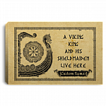 Personalized A Viking King And His Shieldmaiden Live Here Framed Canvas Prints - Viking Couple Unframed Poster, White, 0.75'' Framed Canvas Personalized A Viking King And His Shieldmaiden Live Here Framed Canvas Prints - Viking Couple Unframed Poster, White, 0.75'' Framed Canvas