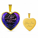 Those We Love Don't Go Away They Walk Beside Us Everyday Wings Memorial Heart Pendant Necklace - Heart Luxury Necklace (Gold Plated)