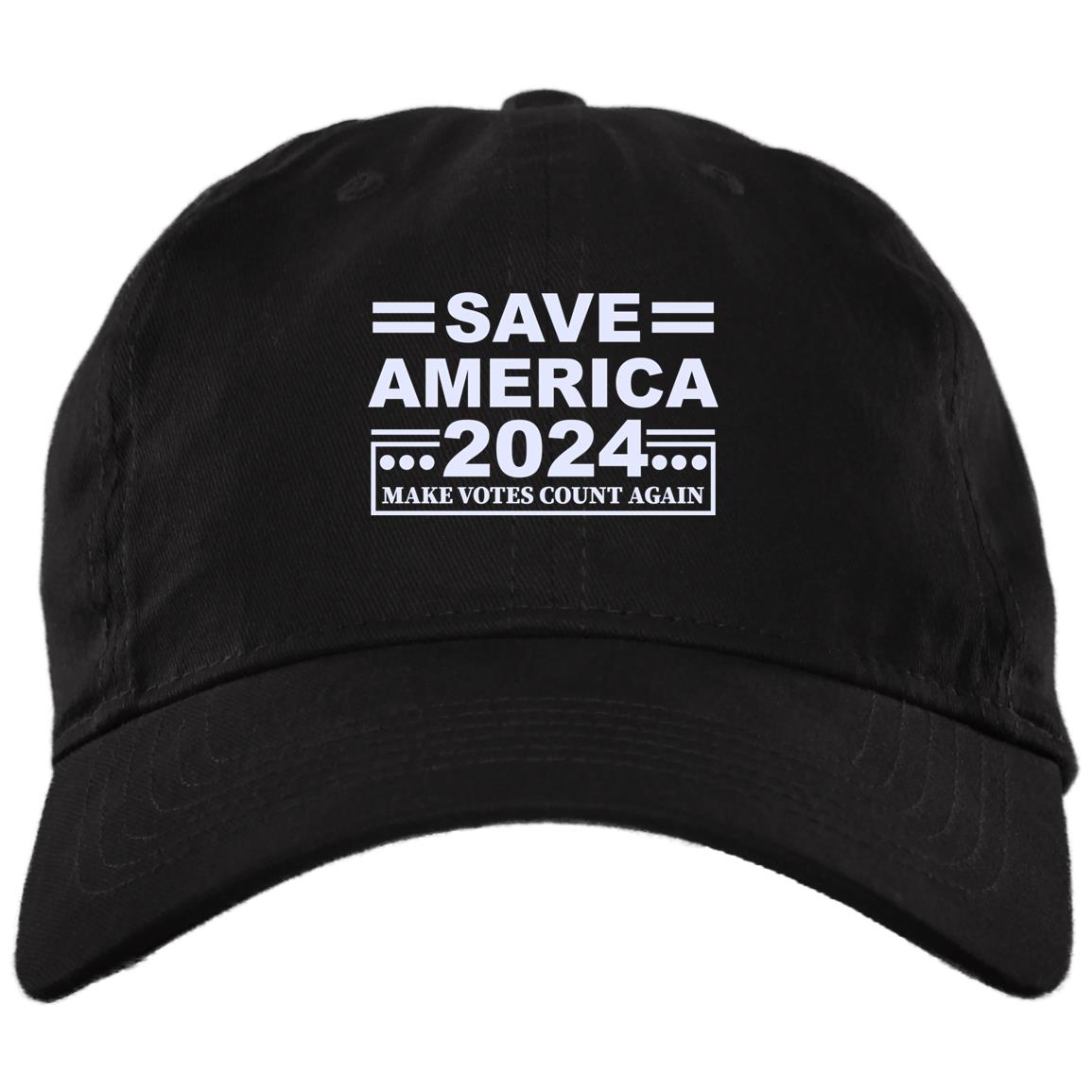 Trump 2024 Save America Make Votes Count Again - Biden Not My President Pro Trump Twill Cap - High-Profile Snapback Hat, Black, Brushed Twill Dad Cap