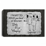 Personalized I Want To Hold Your Hand At 80 And Say Baby Let's Go Camping Canvas Prints - Unframed Poster, White, 0.75'' Framed Canvas