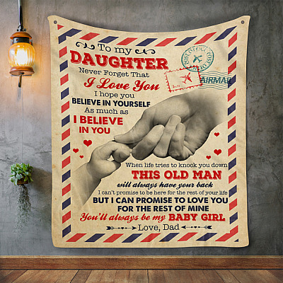 Alternative view of To My Daughter I Love You For The Rest Of Mine Fleece Blanket - Mink Sherpa Blanket - Woven Blanket