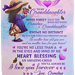 The Bond Between Grandma Granddaughter Knows No Distance Fleece Blanket - Mink Sherpa Blanket - Woven Blanket, White, Cozy Plush Fleece Blanket - 50x60