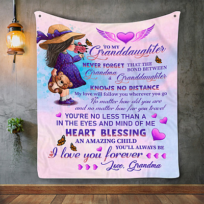 Alternative view of The Bond Between Grandma Granddaughter Knows No Distance Fleece Blanket - Mink Sherpa Blanket - Woven Blanket