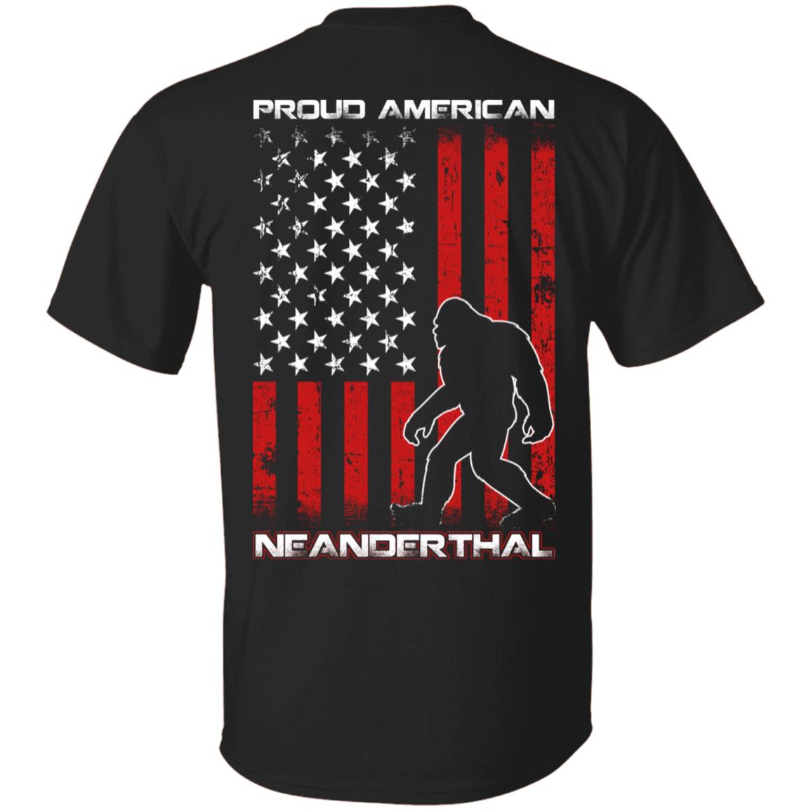 Proud American Neanderthal - Funny Texas Biden T-Shirt, Black, Unisex T-Shirt