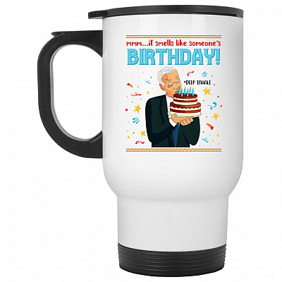 14 oz. White Travel Mug