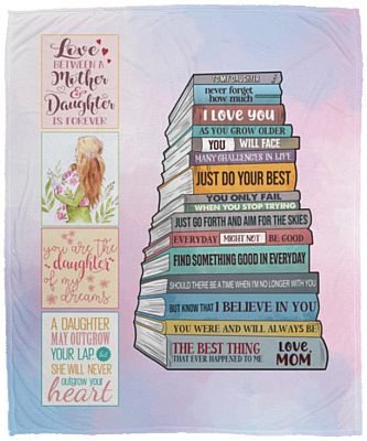 From Mom To My Daughter Blanket, White, Cozy Plush Fleece Blanket - 50x60