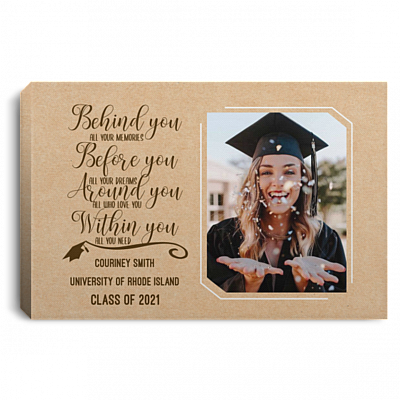 Graduation Custom Photo Framed Canvas - All Your Memories All Your Dreams Unframed Poster, White, 0.75'' Framed Canvas