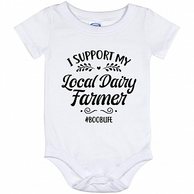 Local Dairy Baby Onesie, White, Baby Onesie - 12 Month