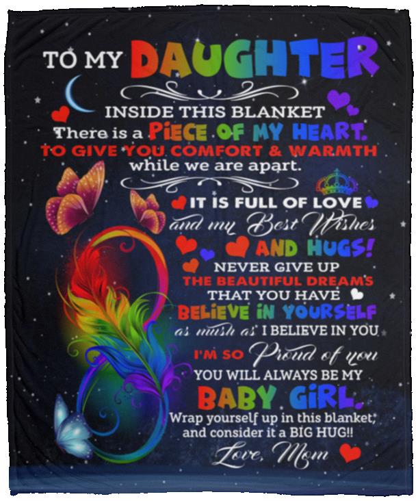 To my daughter blanket, White, Cozy Plush Fleece Blanket - 50x60