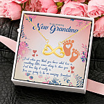 4KNG. New Grandma Infinity Heart Necklace (Gold) 4