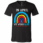 april autism, Black, V-Neck T-Shirt
