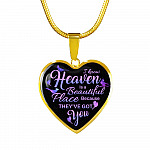 I Know Heaven Is A Beautiful Place Because They've Got You Memorial Cardinals Quote Heart Pendant Necklace - Heart Luxury Necklace (Gold Plated)