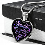 I Know Heaven Is A Beautiful Place Because They've Got You Memorial Cardinals Quote Heart Pendant Necklace - Heart Luxury Necklace (Silver)