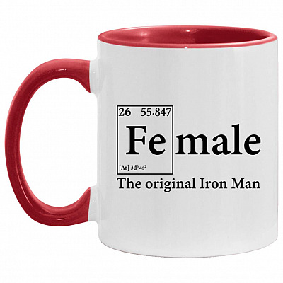 Female Accent Mug, White/Red, 11 oz. Accent Mug