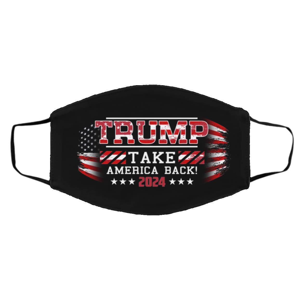 Trump Take America Back, Black, Cloth Face Cover – Medium/Large Trump Take America Back, Black, Cloth Face Cover – Medium/Large
