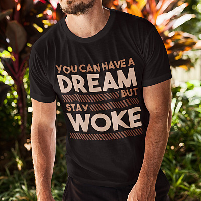 Alternative view of You Can Have a Dream but Stay Woke - Black History Month T-shirt - V-neck